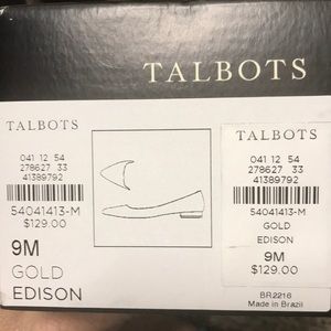 9M Talbots Gold Glitter Flats